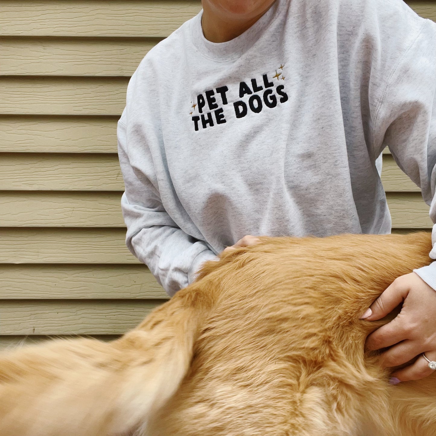 Pet All The Dogs Embroidered Crewneck Sweatshirt