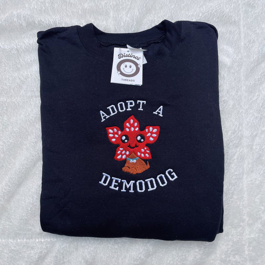 Demodog Stranger Things Inspired Embroidered Crewneck Sweatshirt