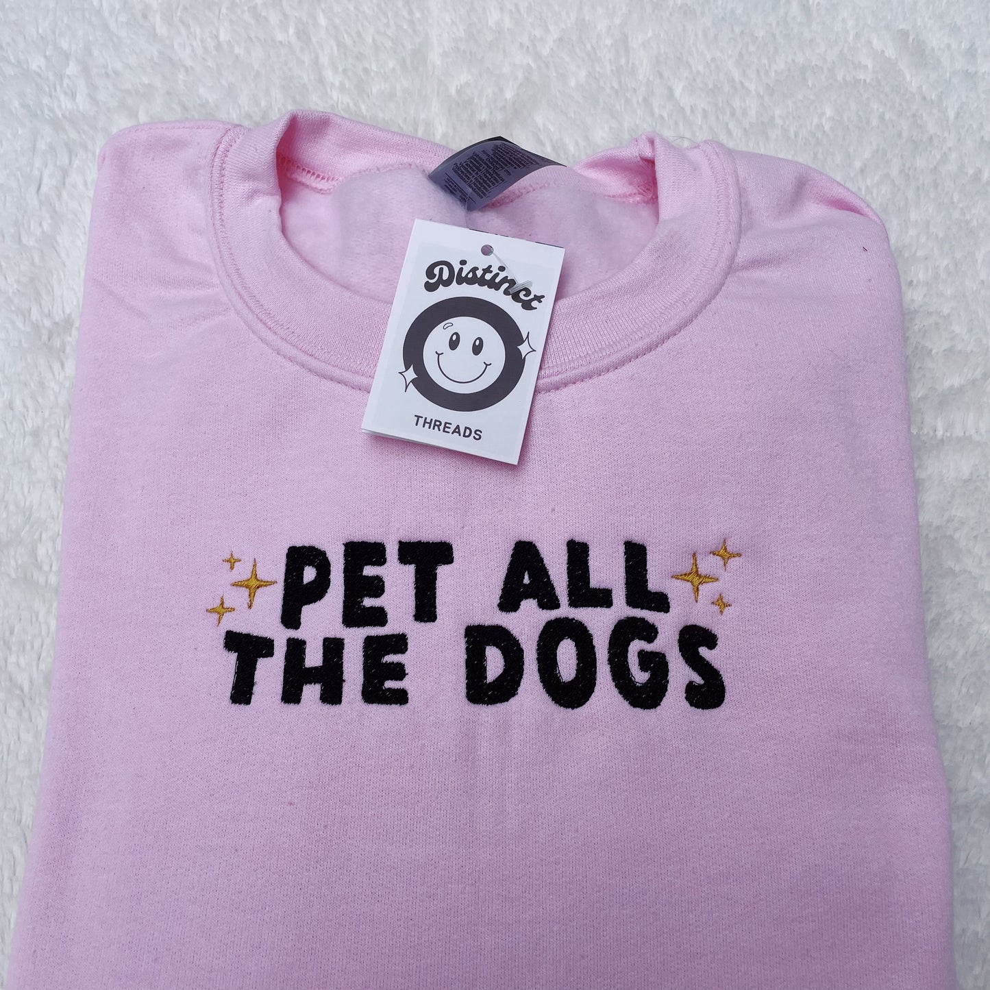 Pet All The Dogs Embroidered Crewneck Sweatshirt