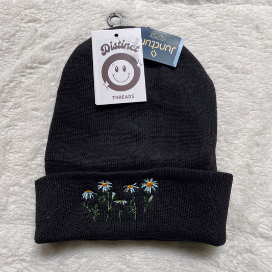 Dainty Flowers Embroidered Beanie