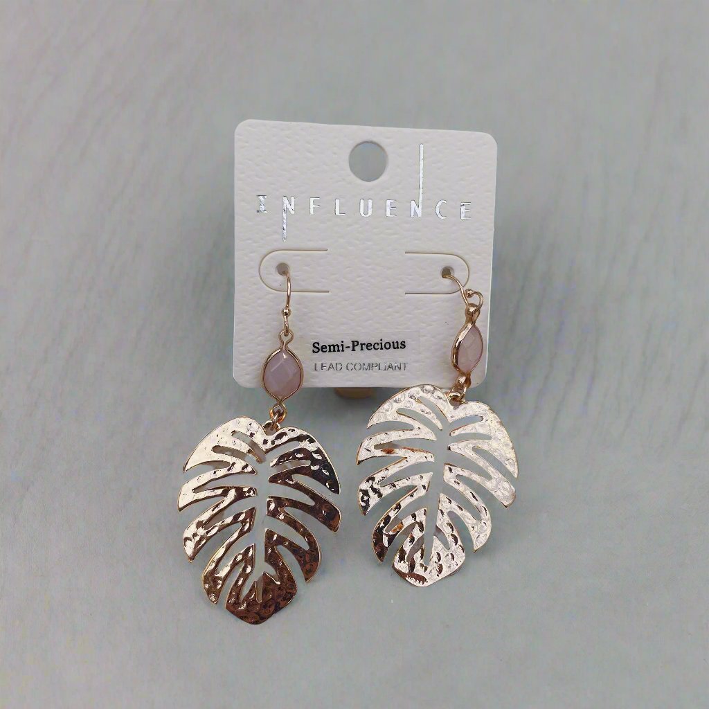 Influence Monstera Leaves Dangly Earrings