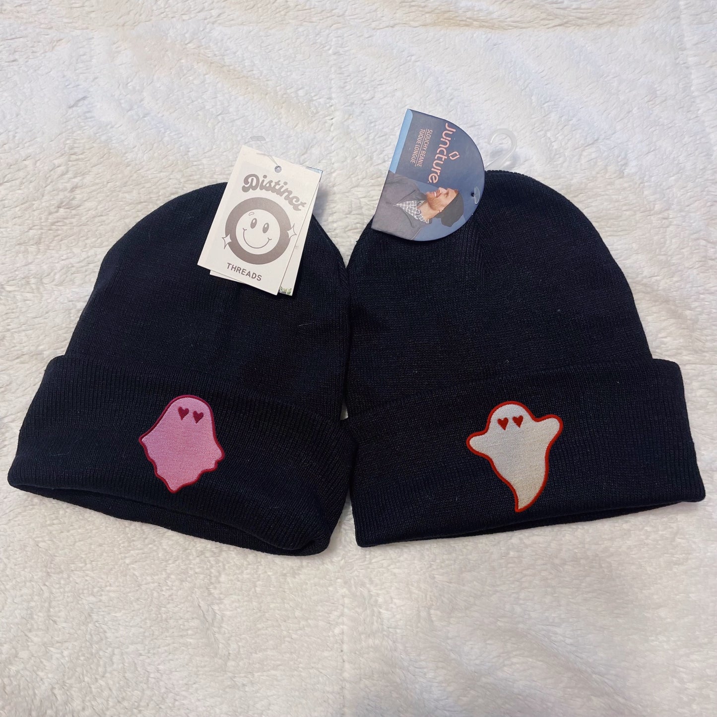 Ghosts In Love Couples Set Embroidered Beanies