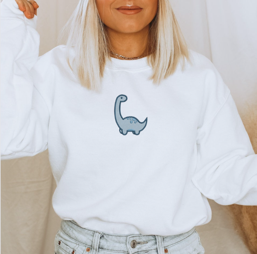 Dinosaur Embroidered Crewneck Sweatshirt