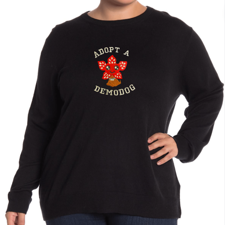 Demodog Stranger Things Inspired Embroidered Crewneck Sweatshirt